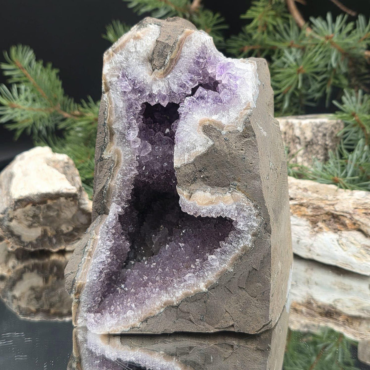 Amethyst Crystal Geode Cutbase | Large Freestanding Crystal Display | ACB29 2.22kg