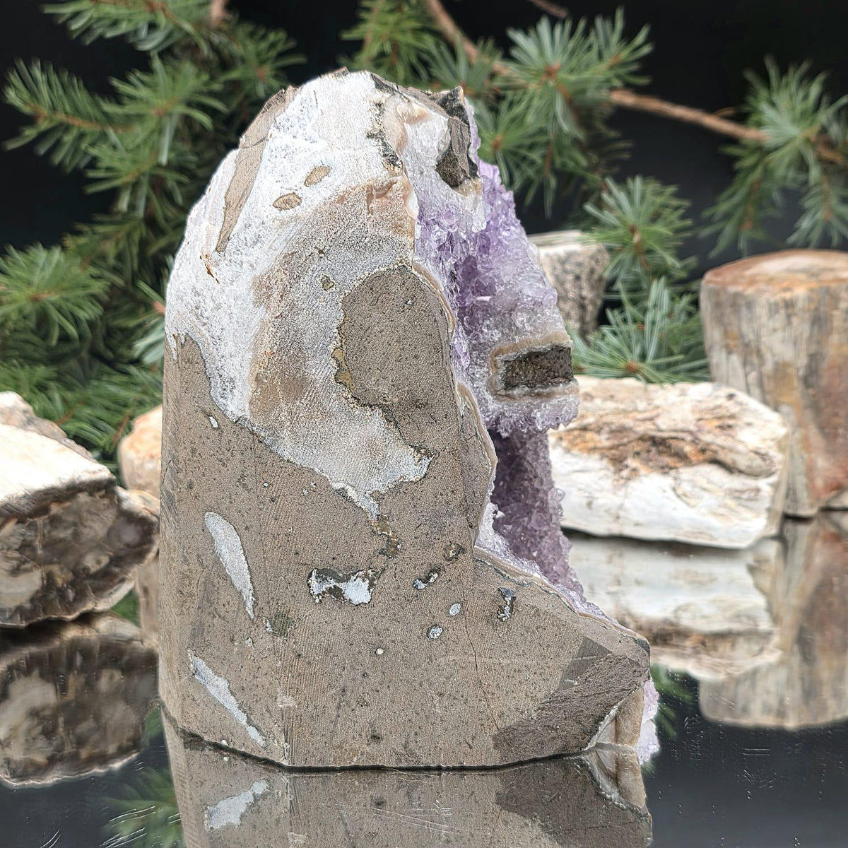 Amethyst Crystal Geode Cutbase | Large Freestanding Crystal Display | ACB29 2.22kg