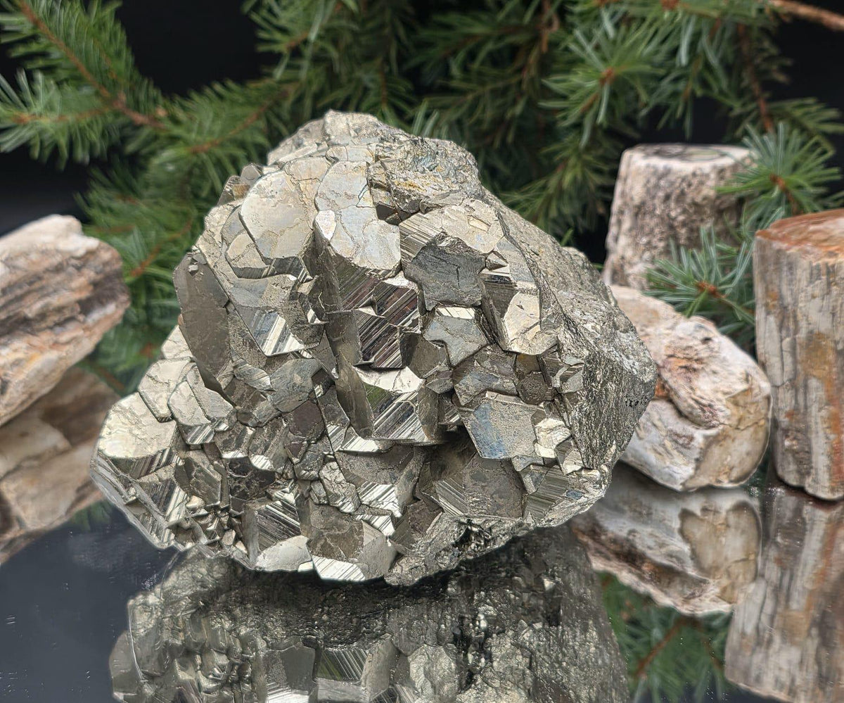 Peruvian Pyrite Crystal Cluster | Modified Cubic & Pyritohedral Crystals | XL 5.2kg