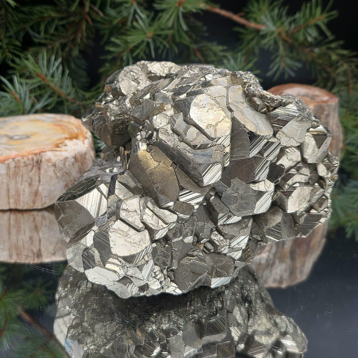 Peruvian Pyrite Crystal Cluster | Modified Cubic & Pyritohedral Crystals | XL 5.2kg