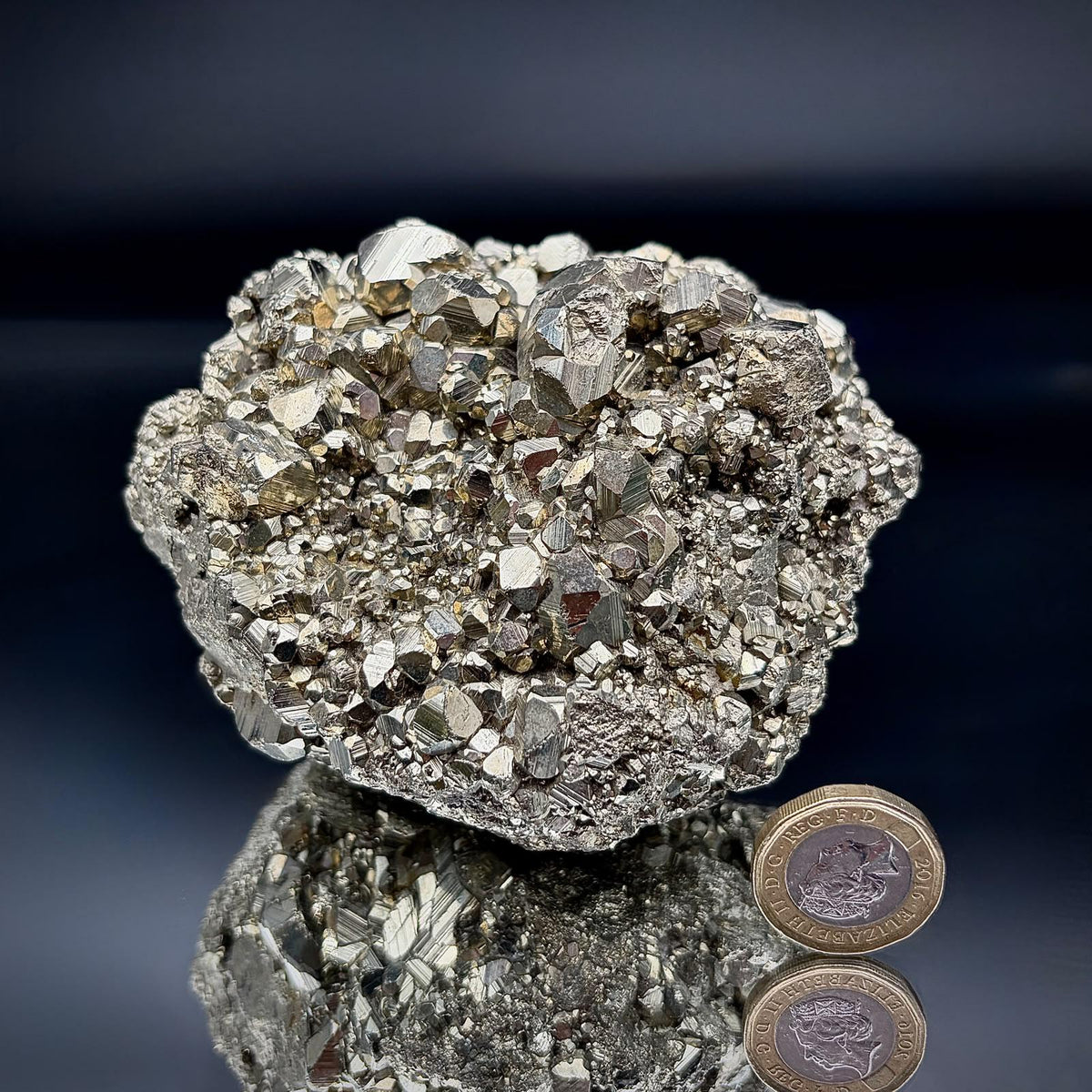Large AA Grade Peruvian Pyrite Crystal Cluster #51 | Natural Fool's Gold Mineral Specimen