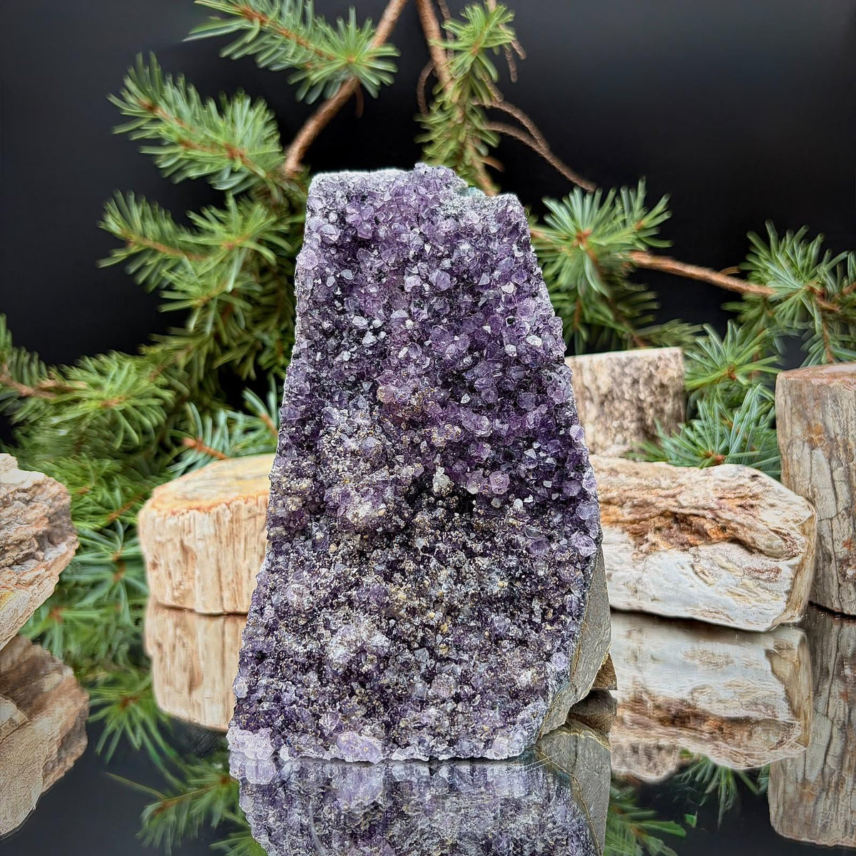 Amethyst Crystal Geode Cutbase | Large Freestanding Crystal Display | ACB32 1.2kg