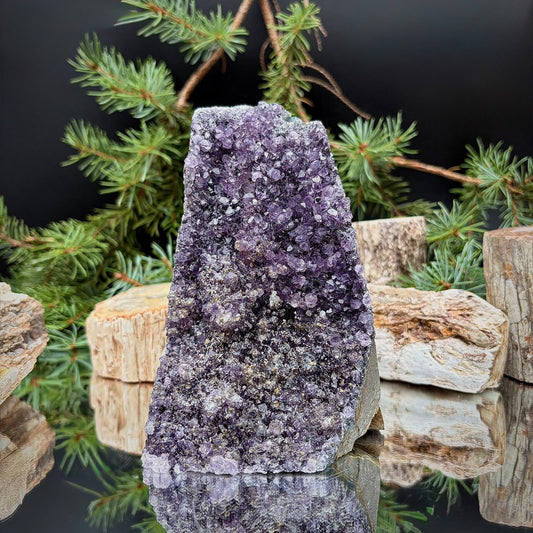 Amethyst Crystal Geode Cutbase | Large Freestanding Crystal Display | ACB32 1.2kg