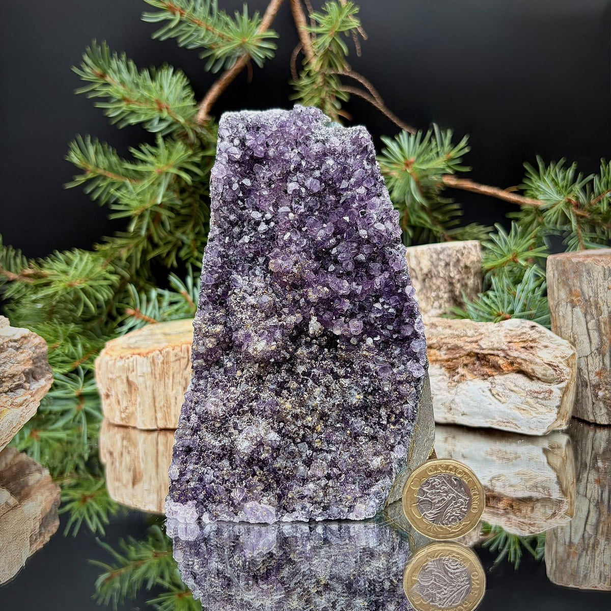Amethyst Crystal Geode Cutbase | Large Freestanding Crystal Display | ACB32 1.2kg