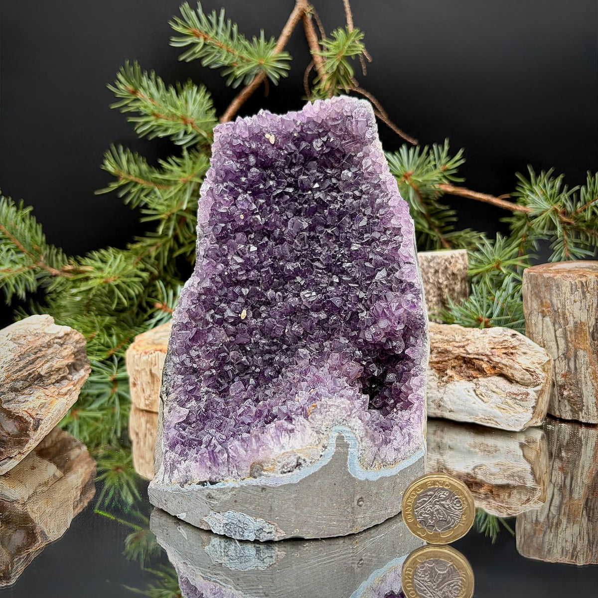 Amethyst Crystal Geode Cutbase | Large Freestanding Crystal Display | ACB31 2.14kg