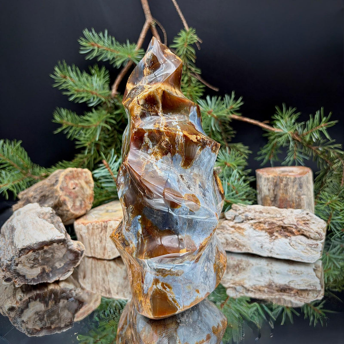 Large Agate Crystal Flame | 2.44kg