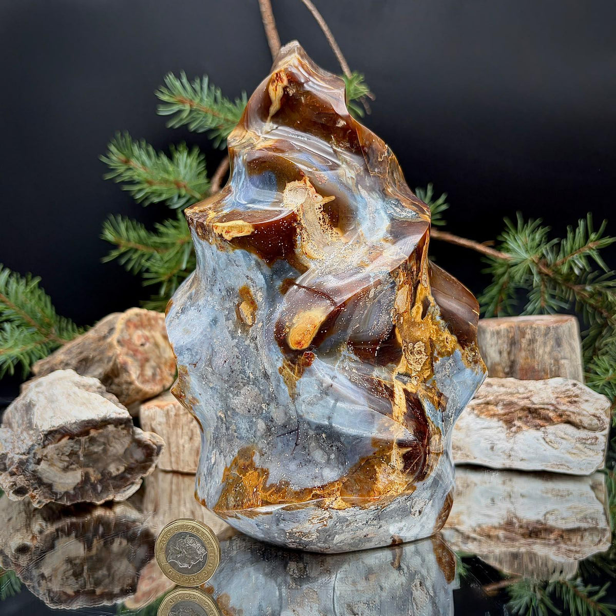 Large Agate Crystal Flame | 2.44kg
