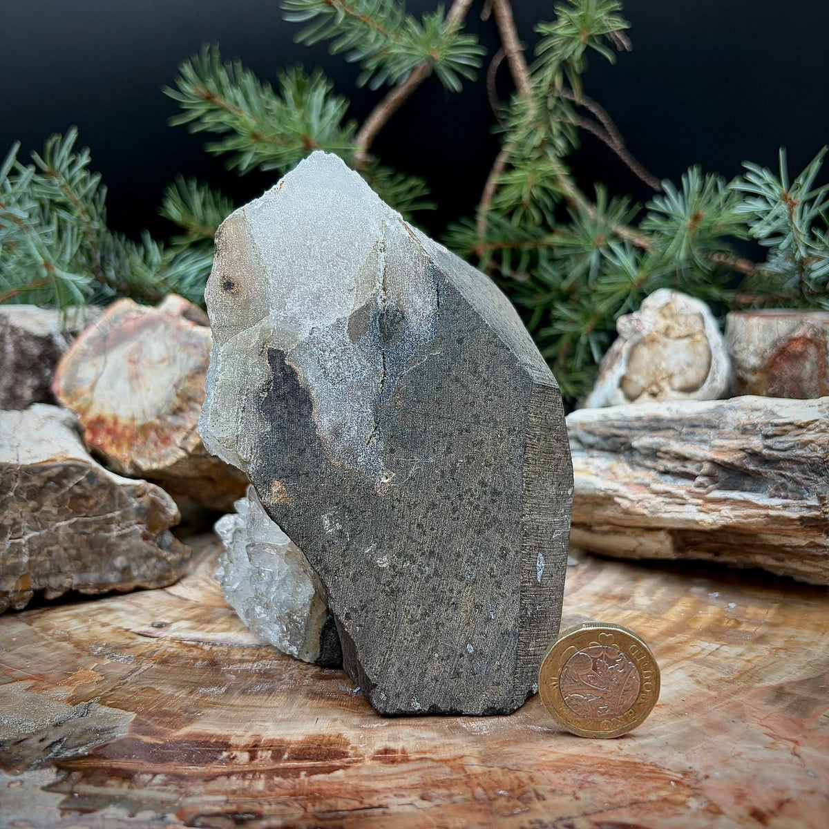 Amethyst Crystal Geode Cutbase | Freestanding Crystal Display | ACB-52