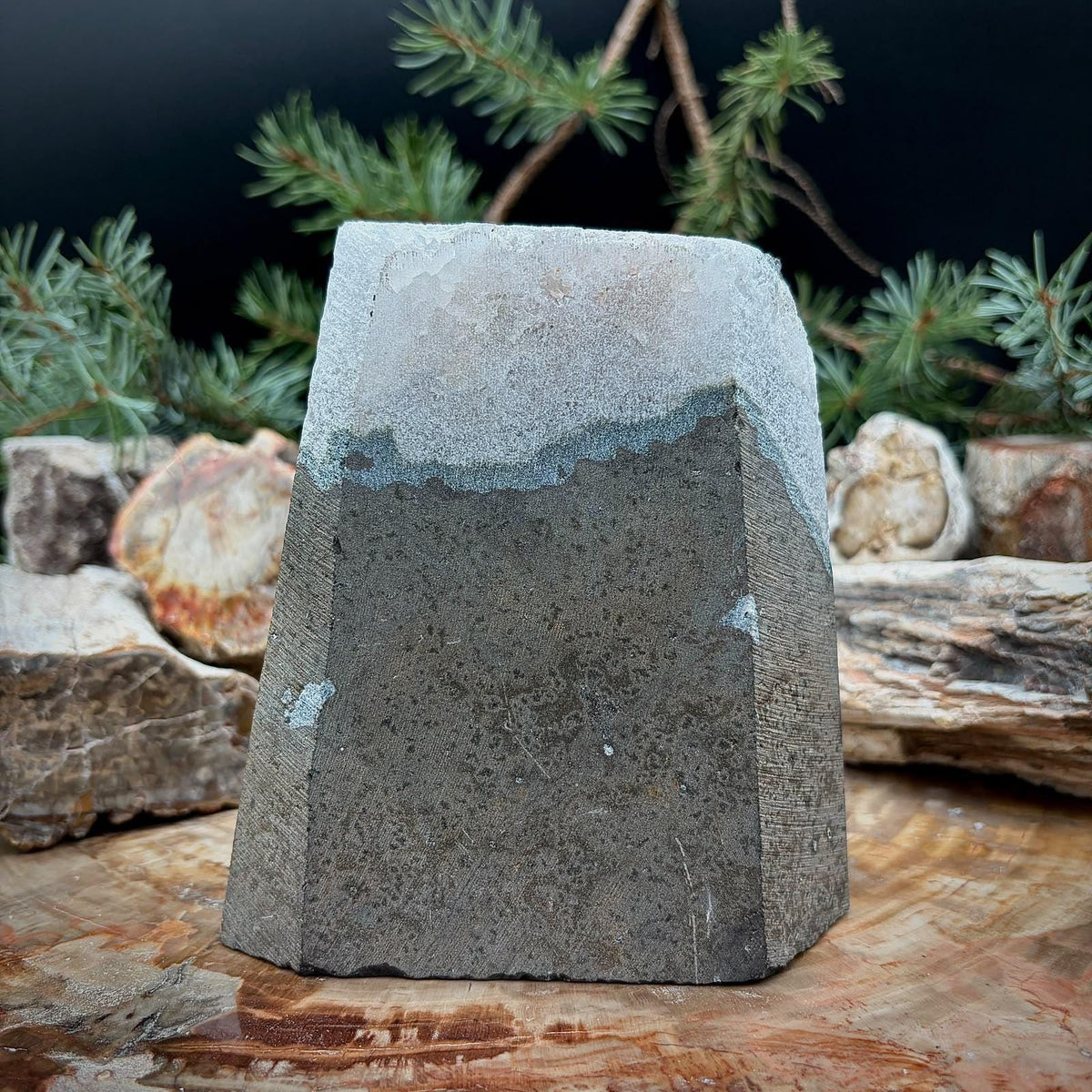 Amethyst Crystal Geode Cutbase | Freestanding Crystal Display | ACB-49