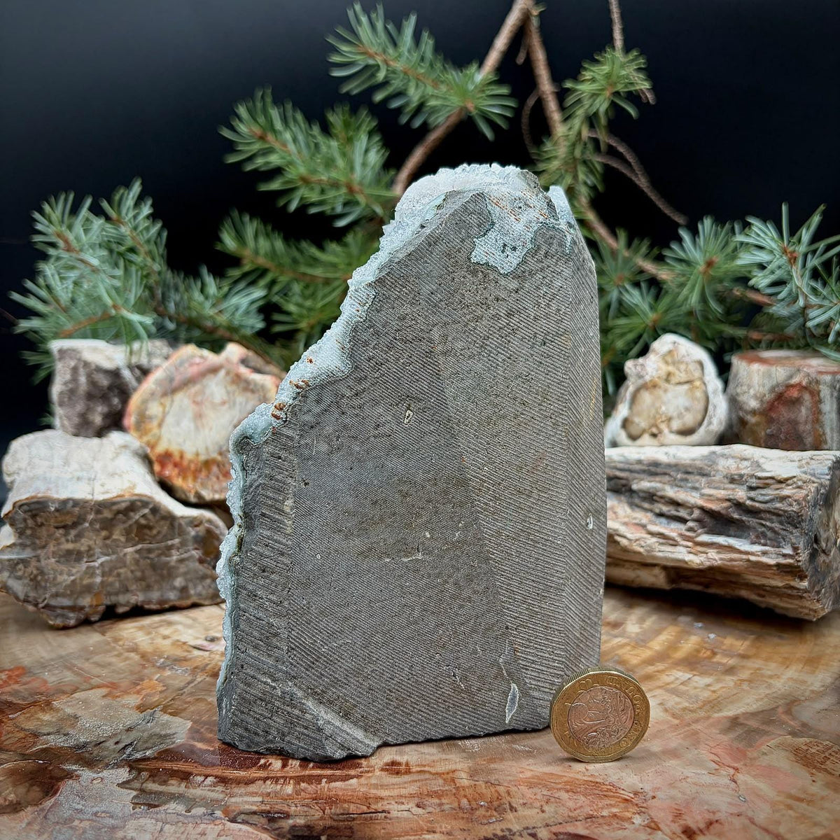 Amethyst Crystal Geode Cutbase | Freestanding Crystal Display | ACB-46