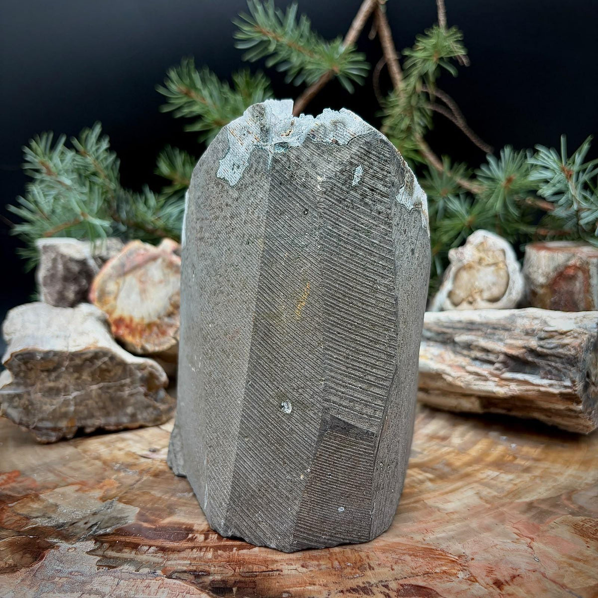 Amethyst Crystal Geode Cutbase | Freestanding Crystal Display | ACB-46