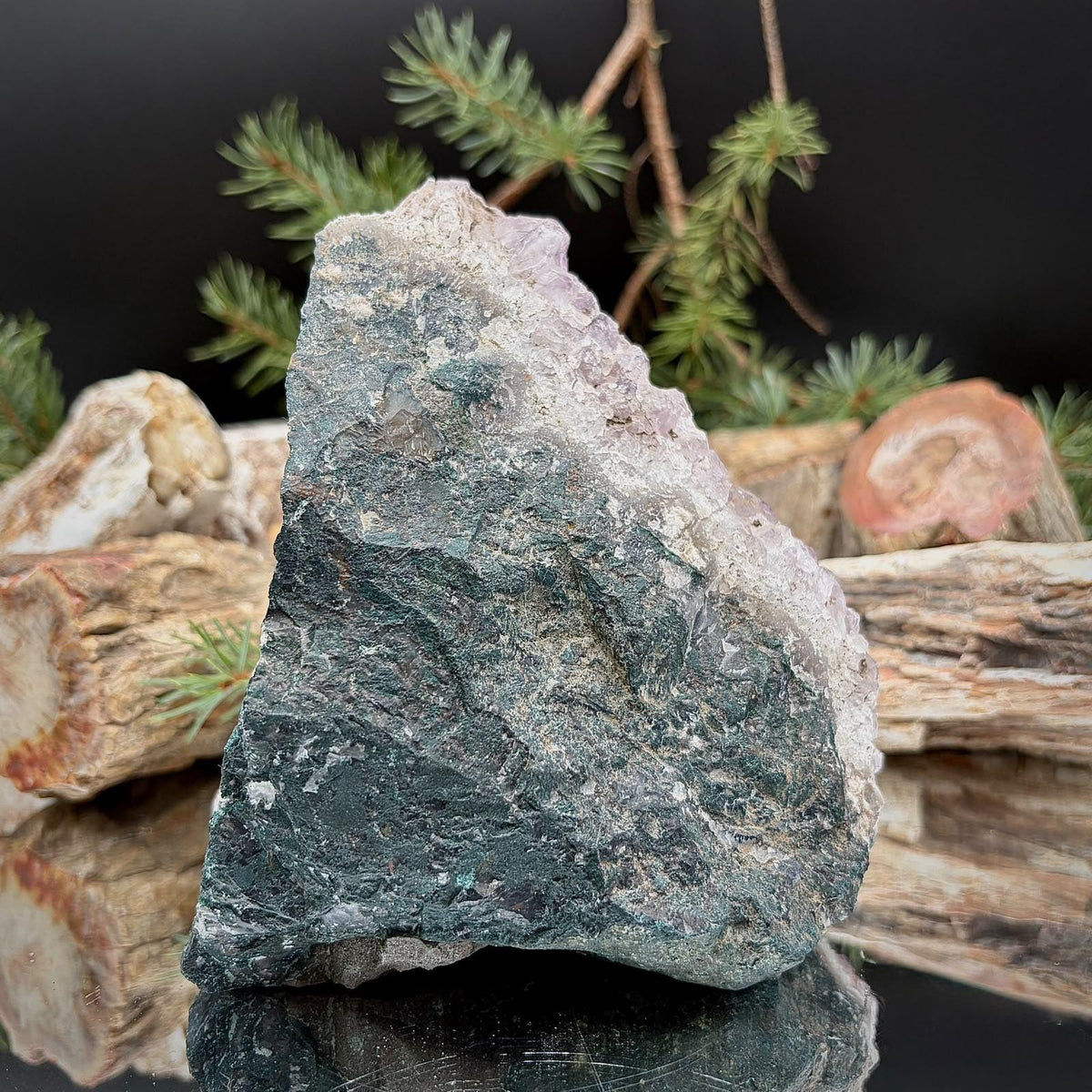 Amethyst Crystal Geode Cutbase | Freestanding Crystal Display | ACB-61