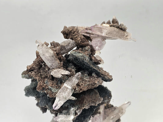 Close-up of Veracruz amethyst crystal with delicate violet hues and clarity