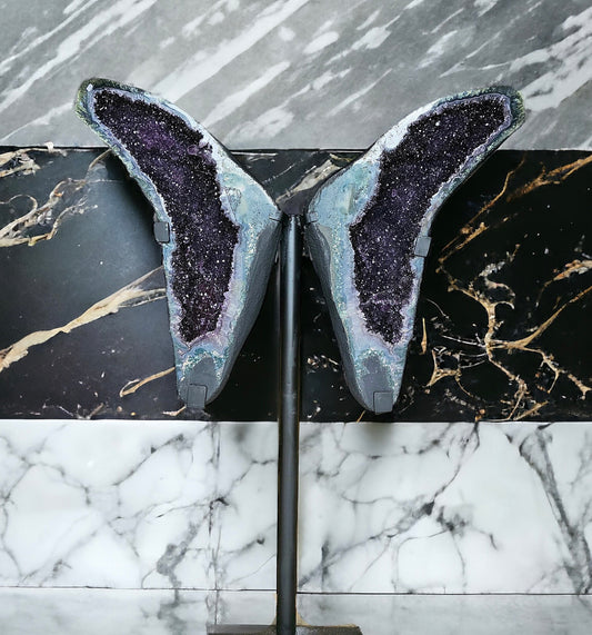 Giant Amethyst Crystal Wings Stunning Statement Piece for Home Holistic Interior Decor or Healing Spaces