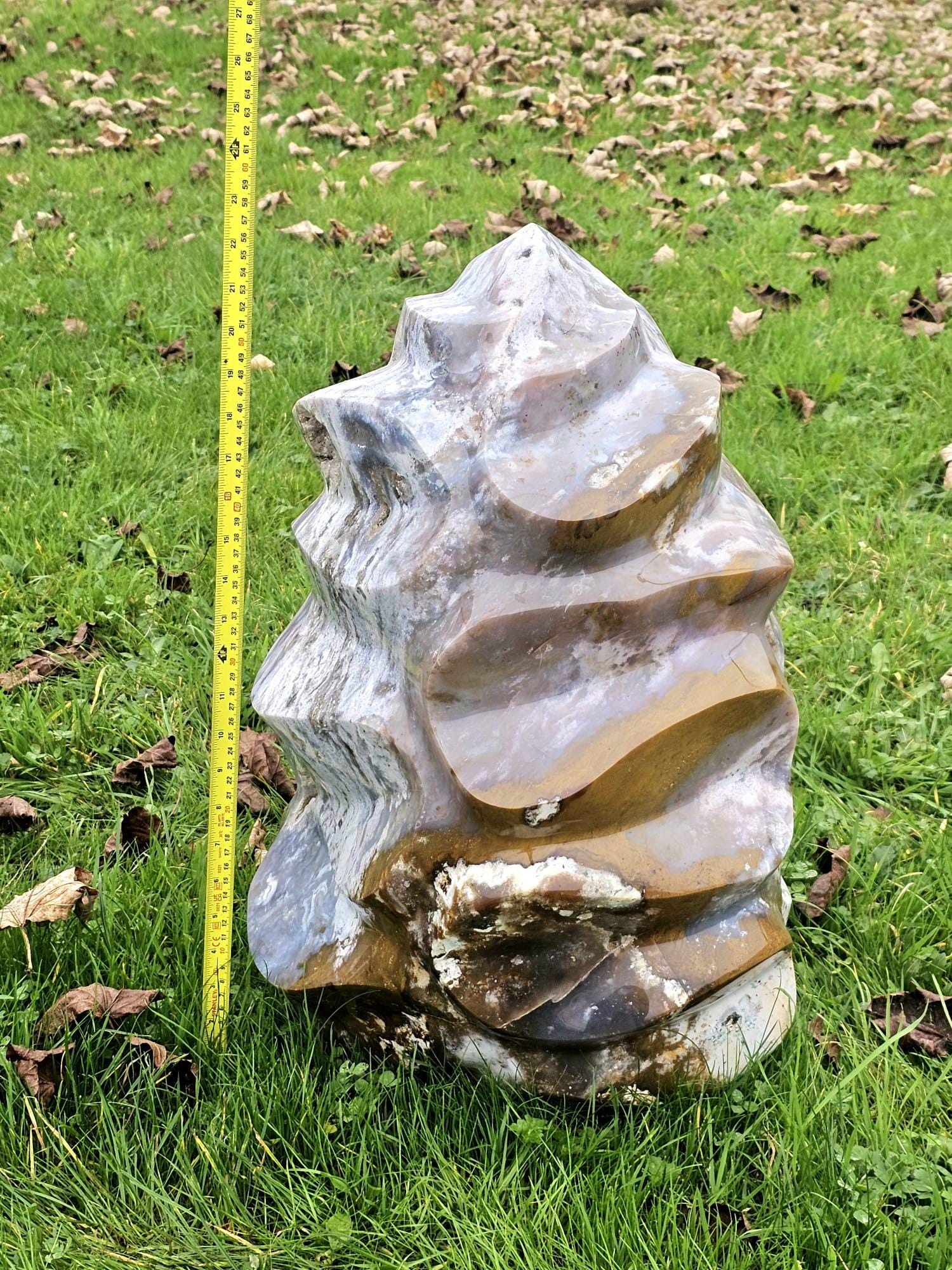 Freestanding Ocean Jasper flame statement piece for home decor