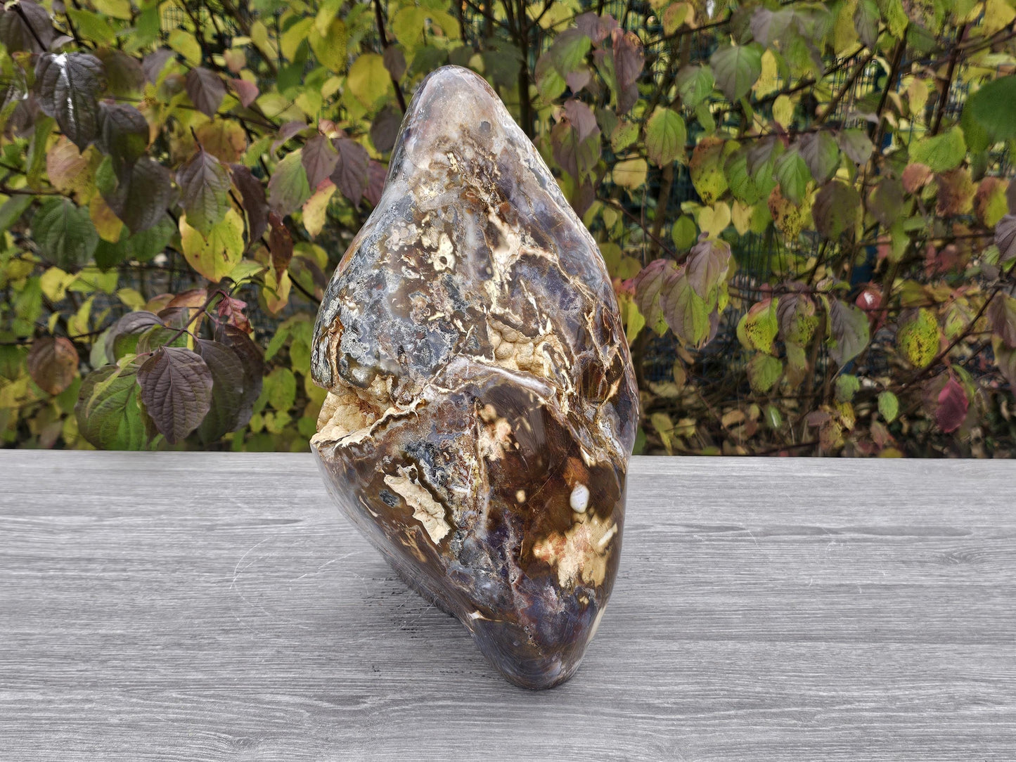 Freestanding Violet Agate crystal with natural purple tones