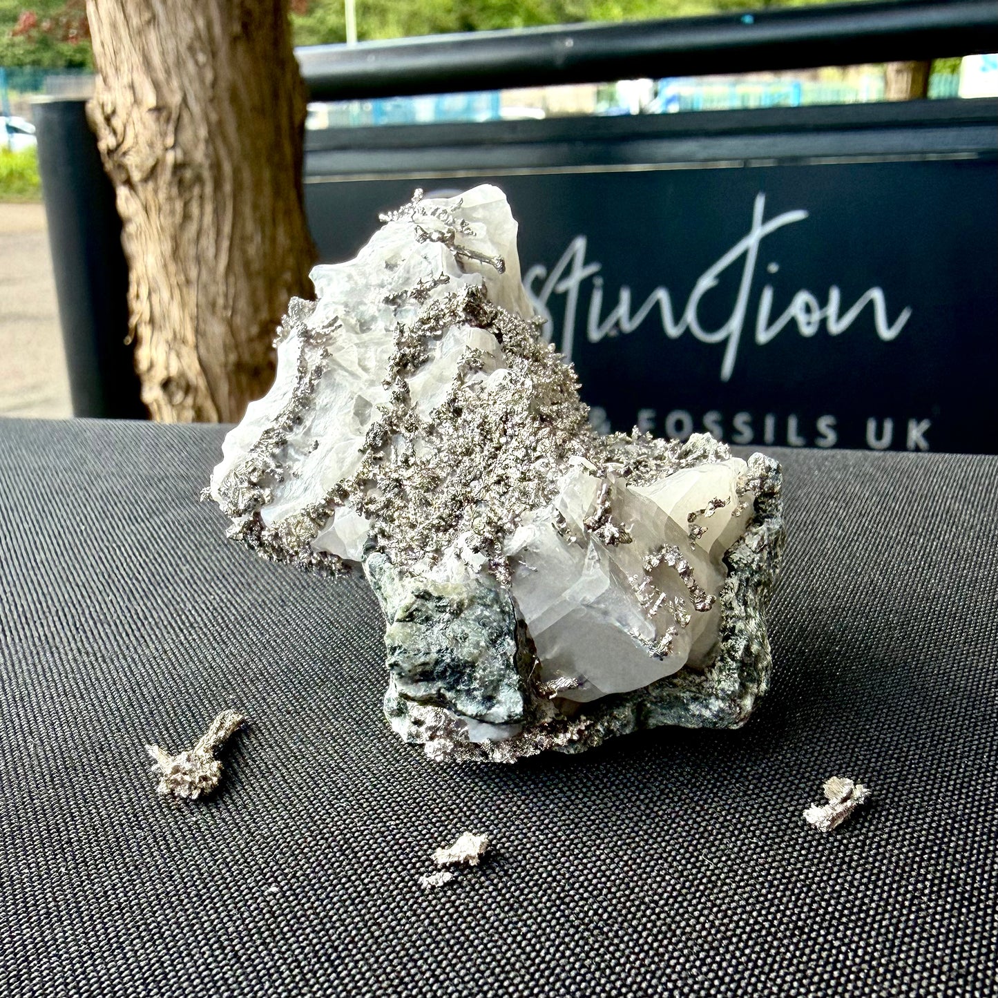 Natural Native Silver on Calcite Matrix | Collectors Mineral Specimen (B1 #6)