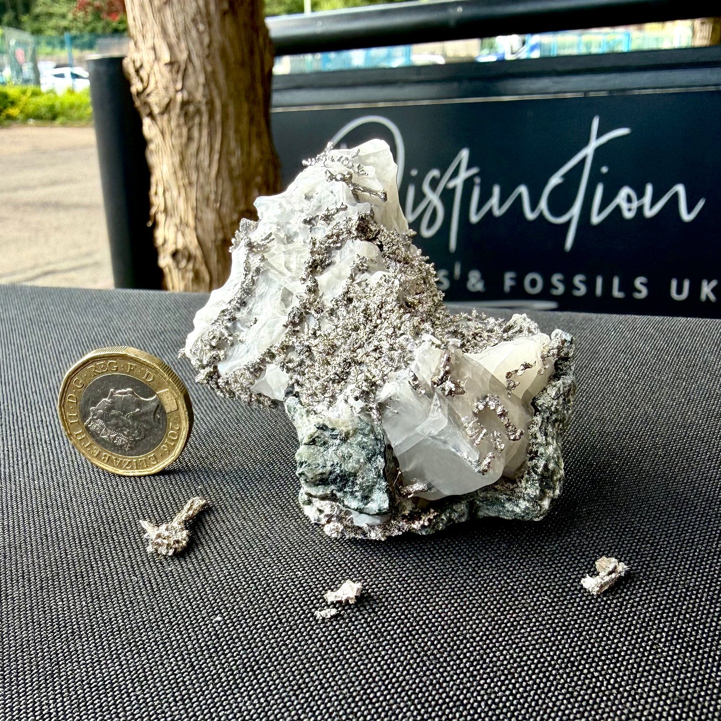 Natural Native Silver on Calcite Matrix | Collectors Mineral Specimen (B1 #6)
