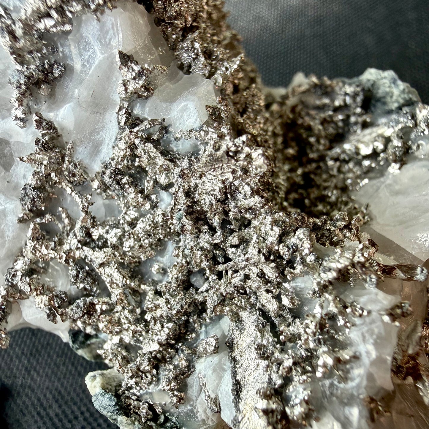 Natural Native Silver on Calcite Matrix | Collectors Mineral Specimen (B1 #6)
