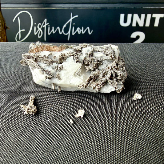 Natural Native Silver on Calcite Matrix | Collectors Mineral Specimen (B1 #8)