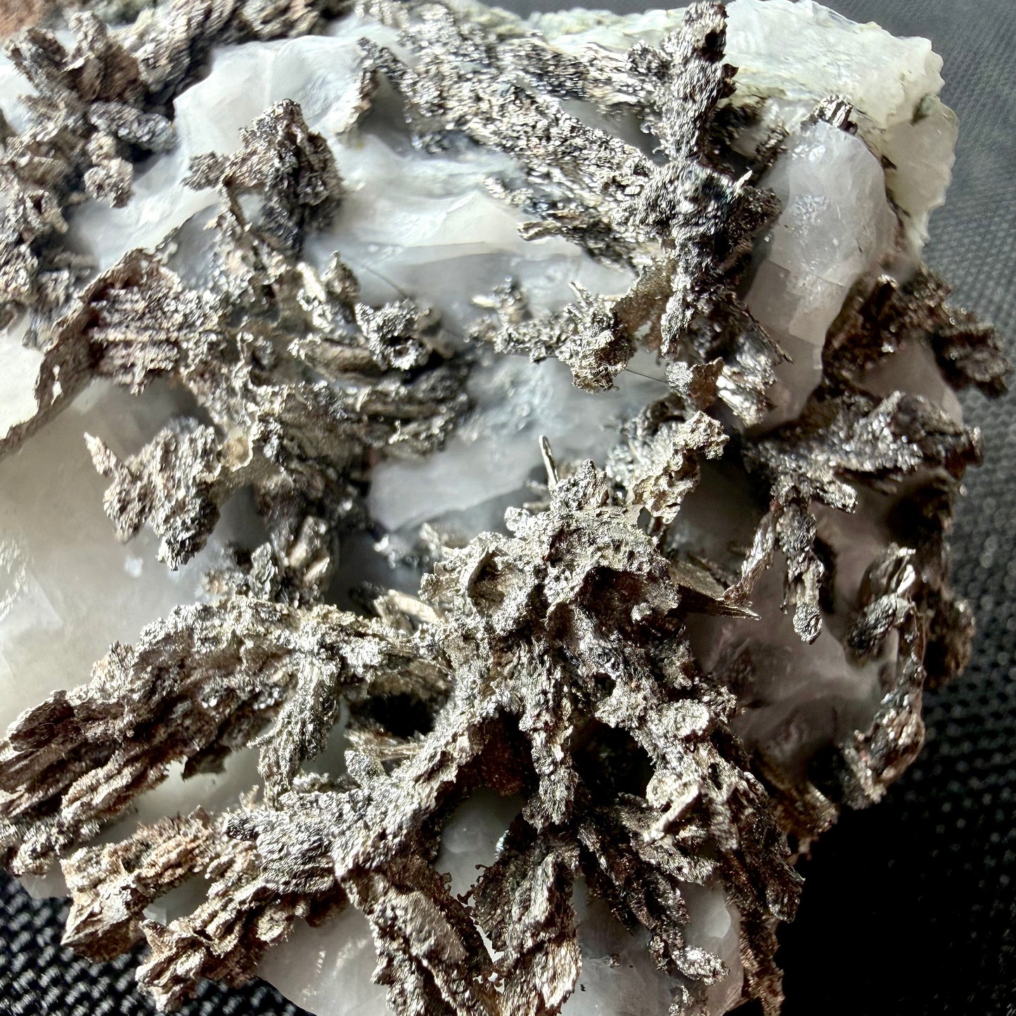 Natural Native Silver on Calcite Matrix | Collectors Mineral Specimen (B1 #8)