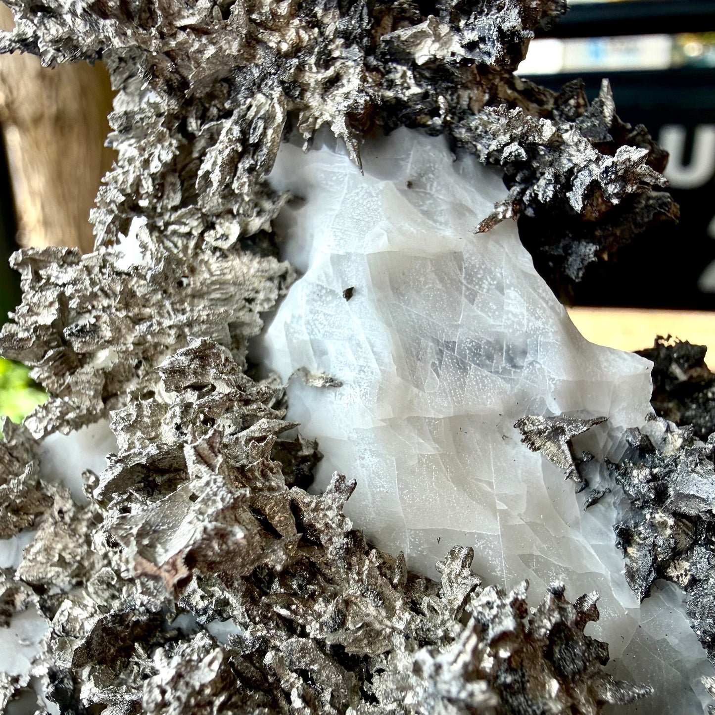 Natural Native Silver on Calcite Matrix | Collectors Mineral Specimen (B2 #1)
