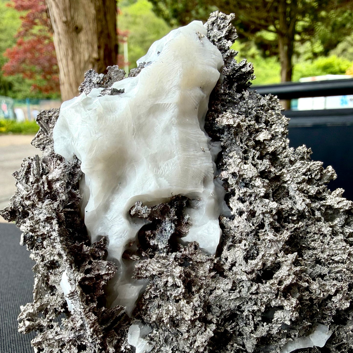Natural Native Silver on Calcite Matrix | Collectors Mineral Specimen (B4 #2)