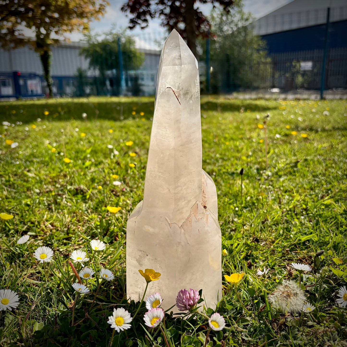 XL Polished Clear Quartz Tower | Statement Crystal Obelisk