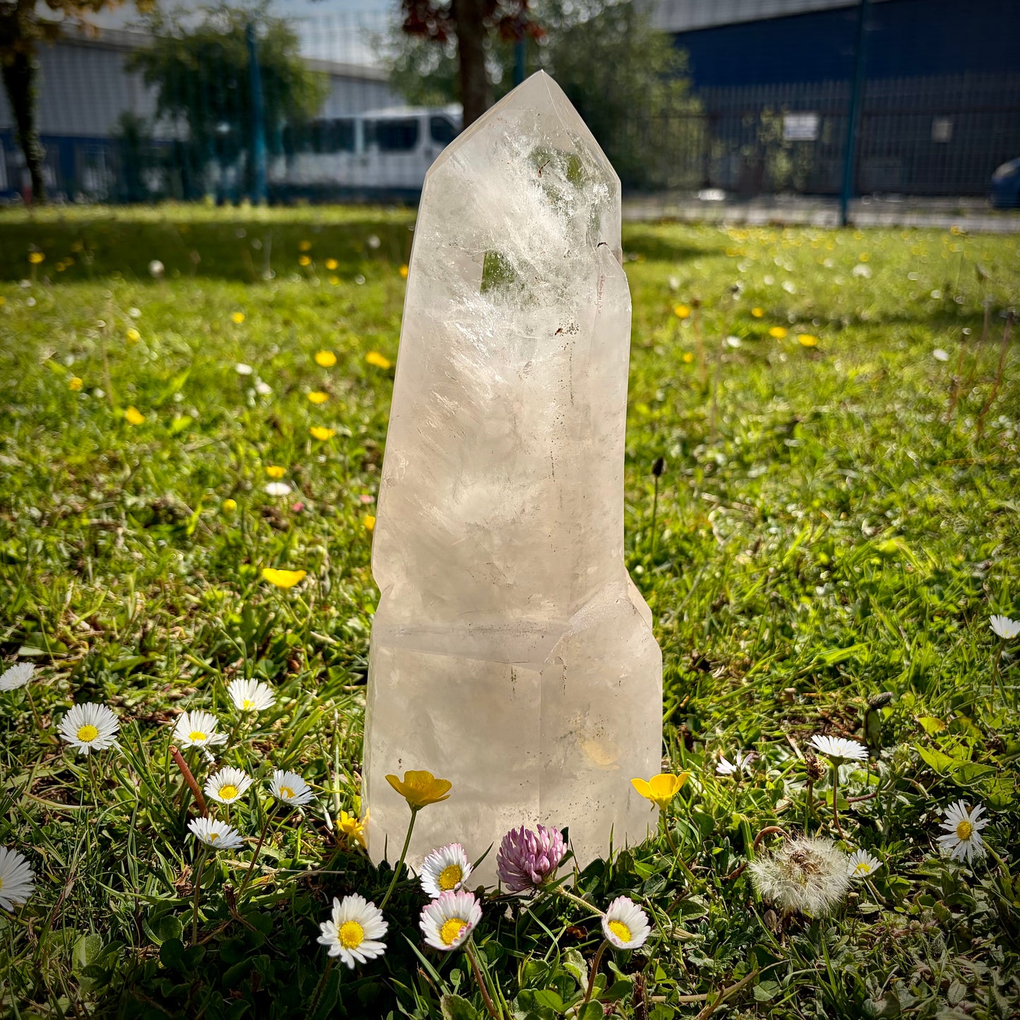 XL Polished Clear Quartz Tower | Statement Crystal Obelisk