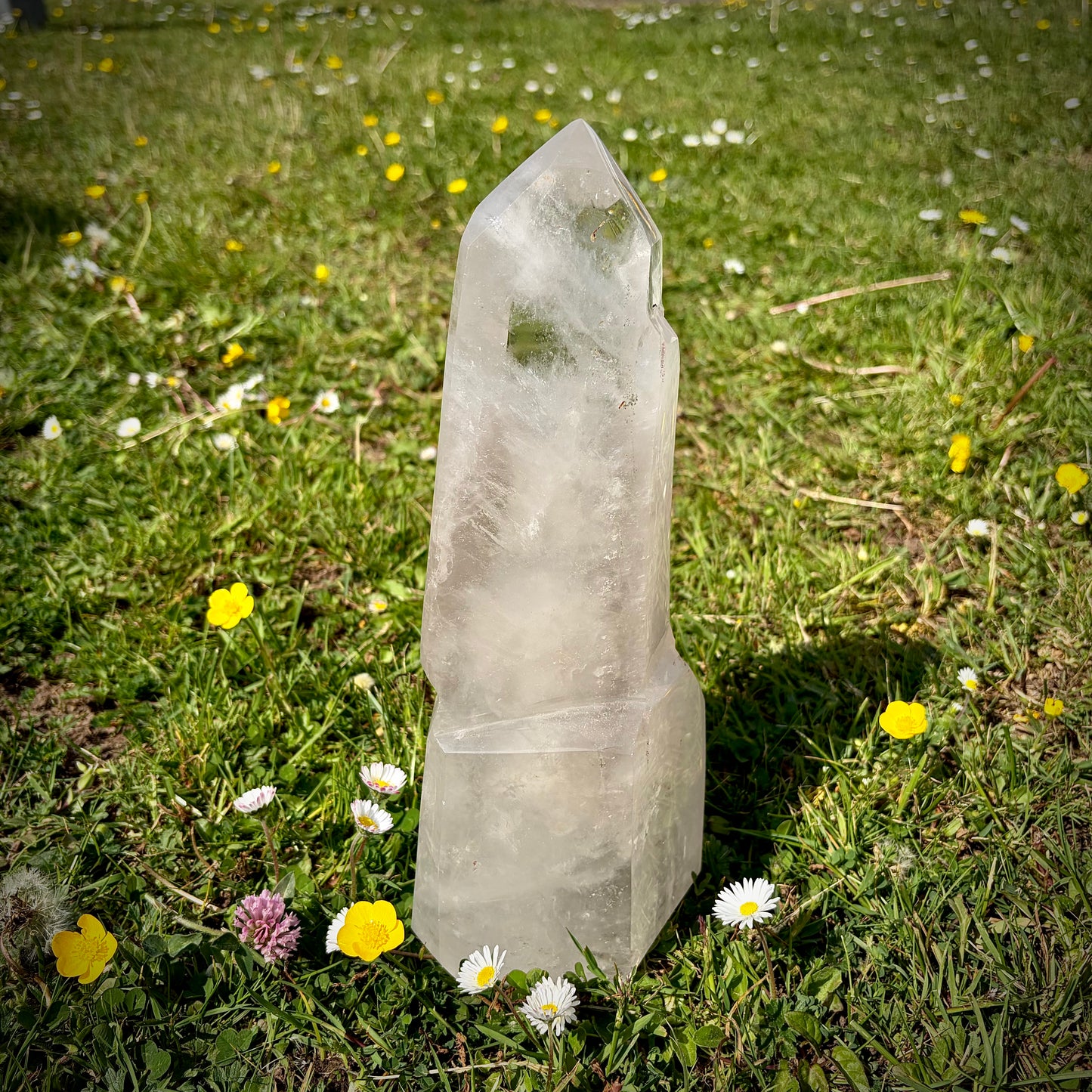 XL Polished Clear Quartz Tower | Statement Crystal Obelisk
