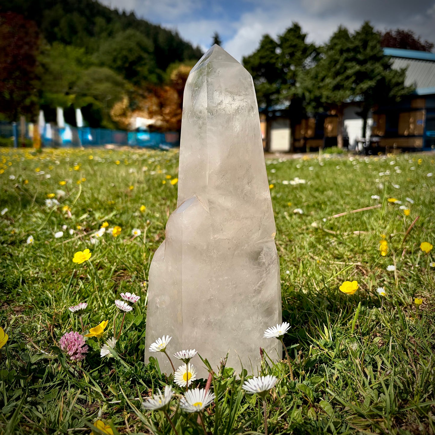 XL Polished Clear Quartz Tower | Statement Crystal Obelisk