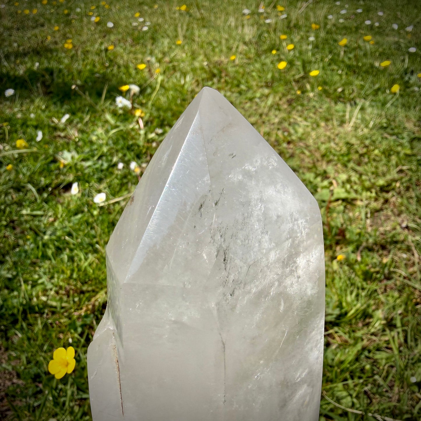 XL Polished Clear Quartz Tower | Statement Crystal Obelisk