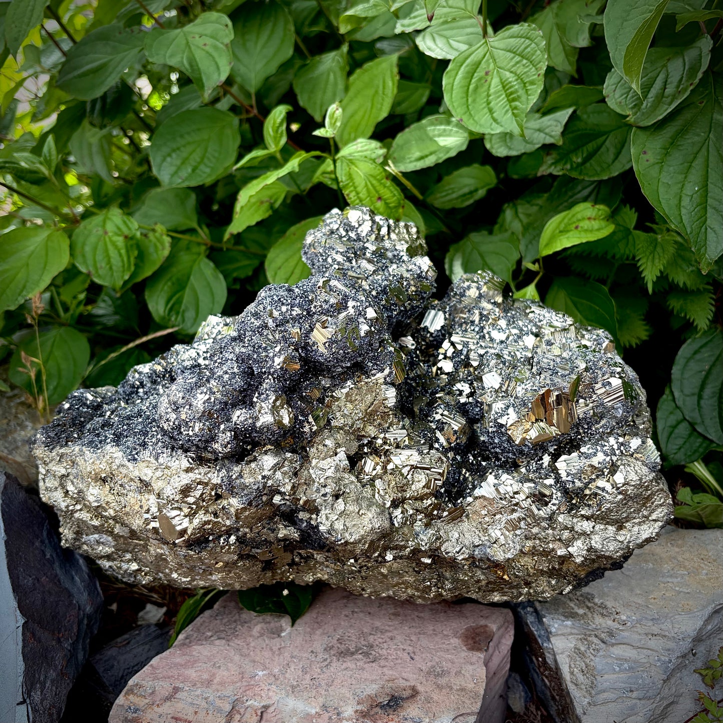XXL Peruvian Pyrite Crystal Cluster | Fool's Gold Mineral | Interior Design Piece | 30KG