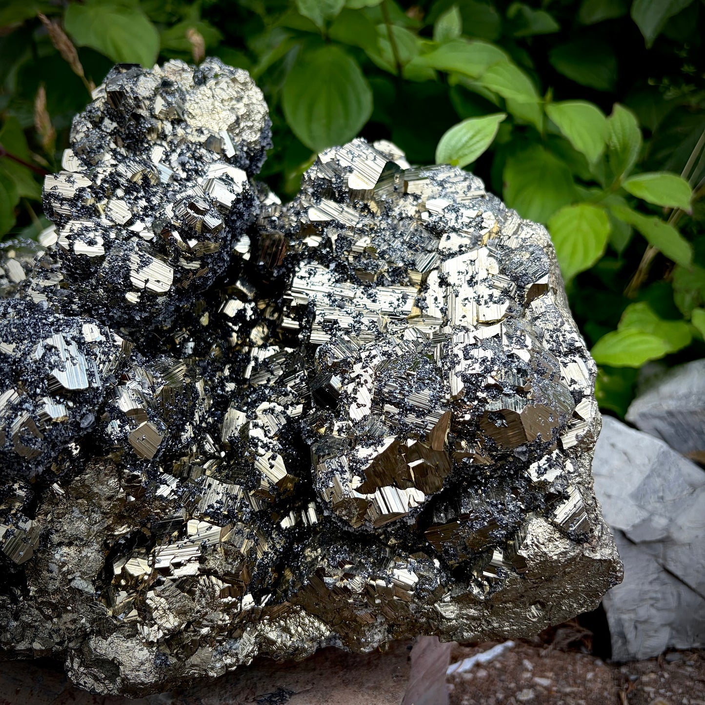 XXL Peruvian Pyrite Crystal Cluster | Fool's Gold Mineral | Interior Design Piece | 30KG