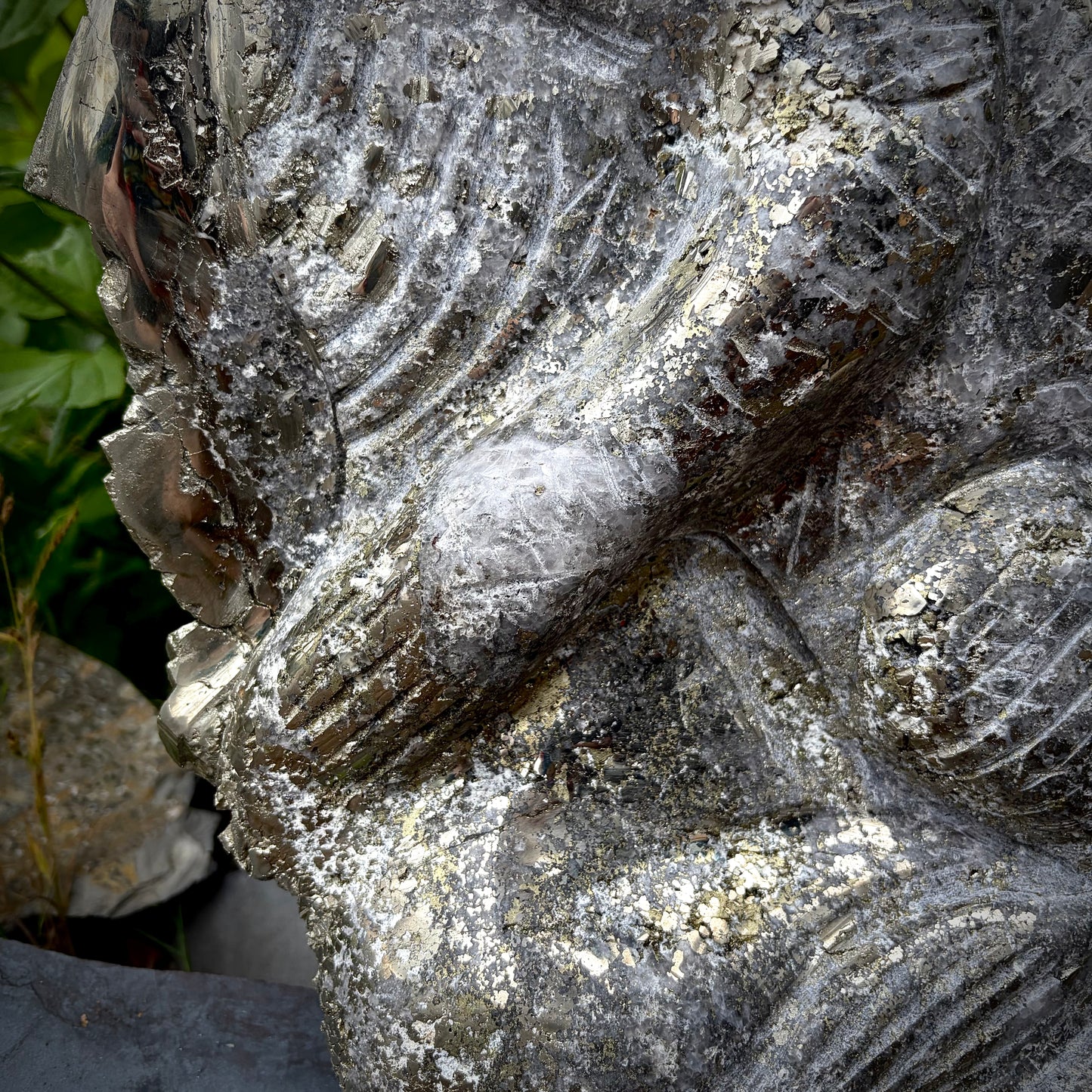 XXL Hand-Carved Pyrite & Quartz Iguana / Lizard Crystal Sculpture | Interior Design Piece | 18.95KG