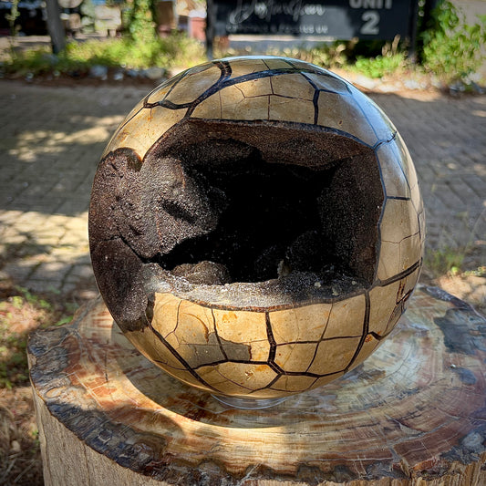 XL Natural Septarian "Dragon Stone" Crystal Geode Sphere | 10KG
