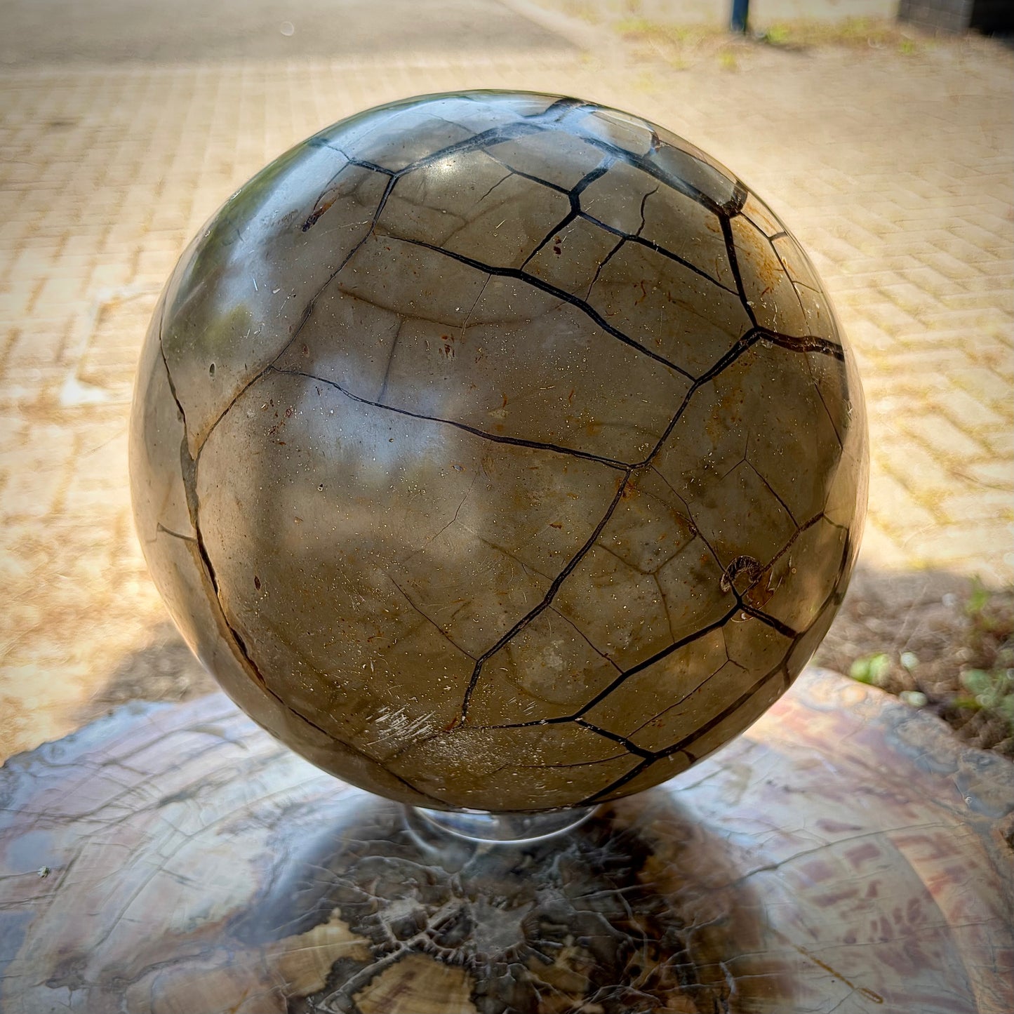 XL Natural Septarian "Dragon Stone" Crystal Geode Sphere | 10KG