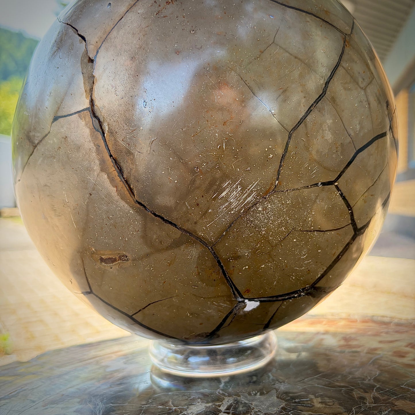 XL Natural Septarian "Dragon Stone" Crystal Geode Sphere | 10KG