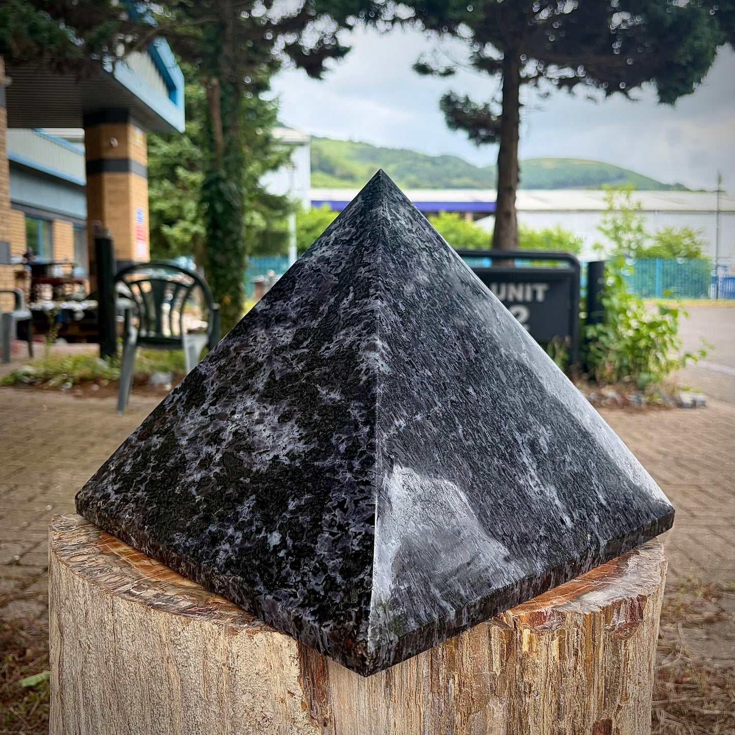 XL Polished Indigo Gabbro "Mystic Merlinite" Pyramid | 21KG