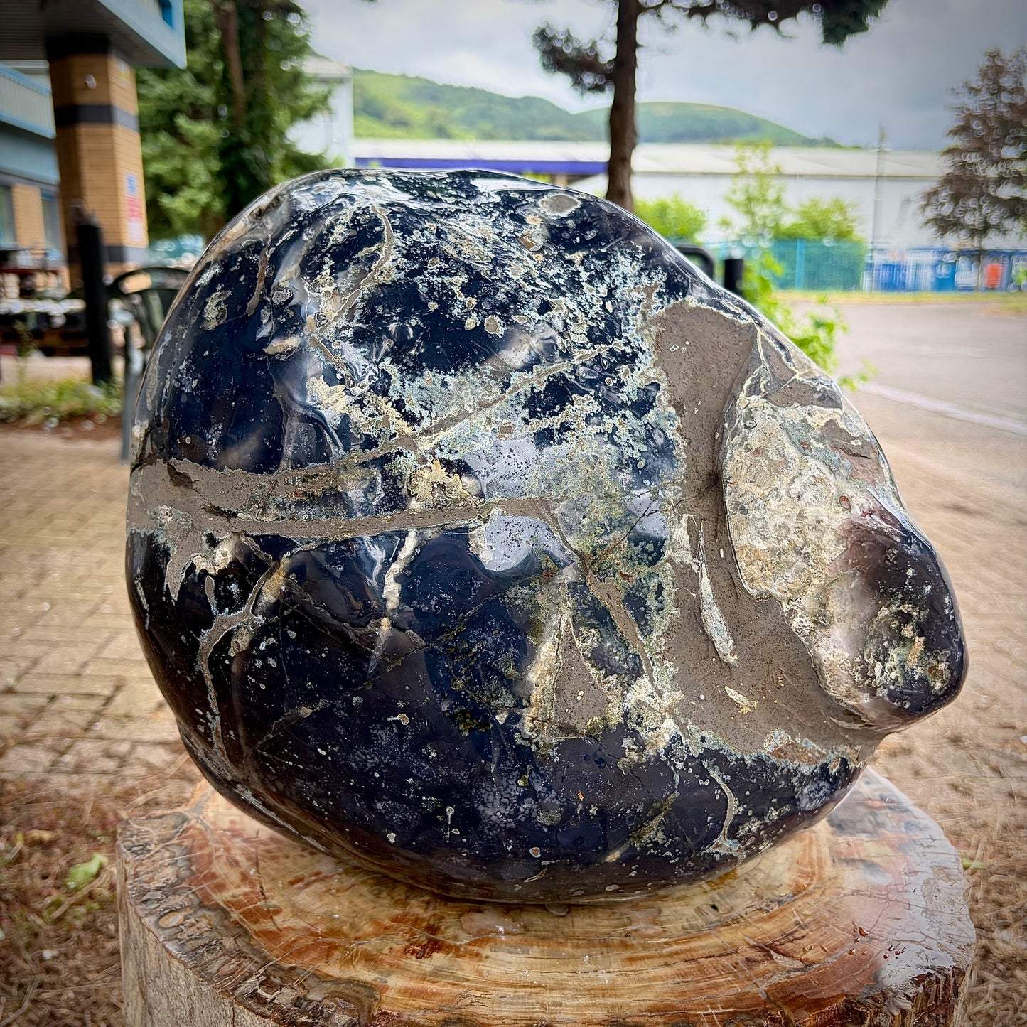 Large Amethyst Crystal Bowl / Geode with Agate Banding | Interior Design Piece | 19KG