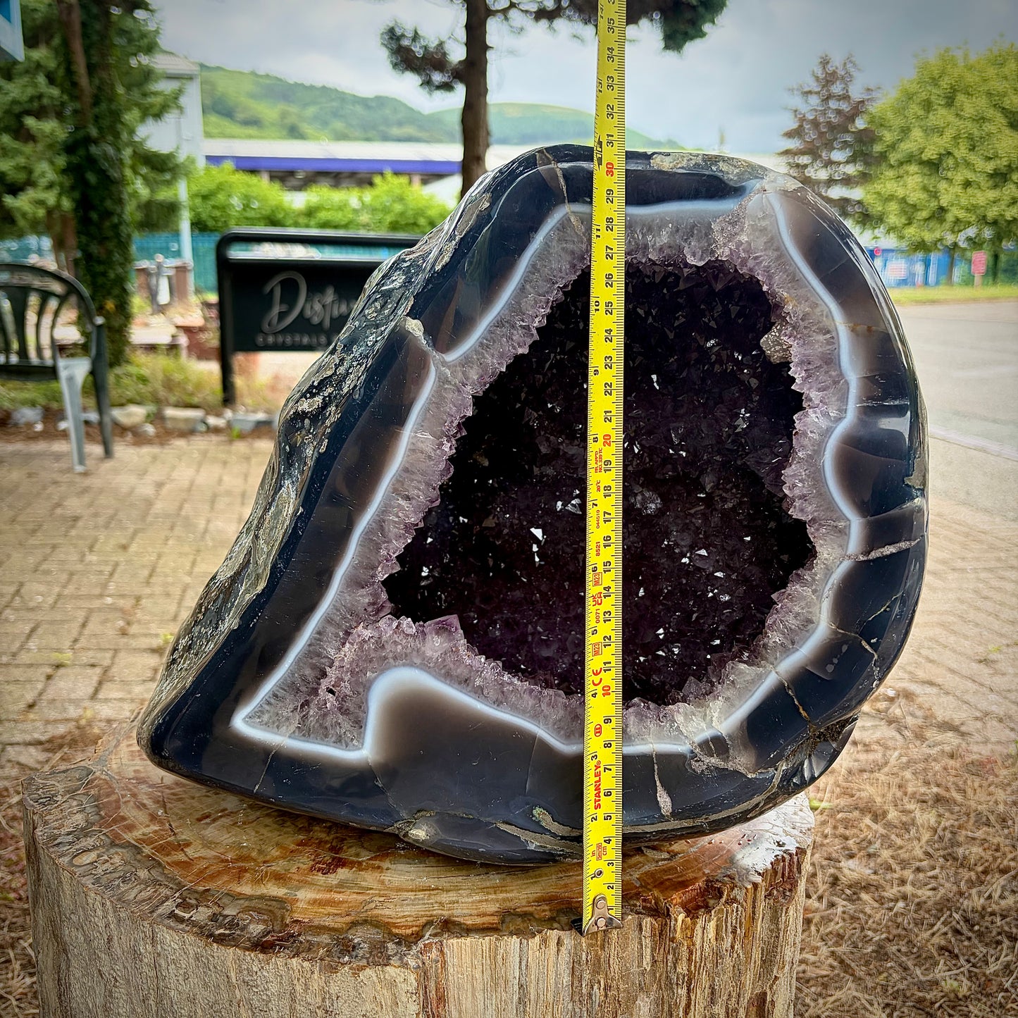 Large Amethyst Crystal Bowl / Geode with Agate Banding | Interior Design Piece | 19KG