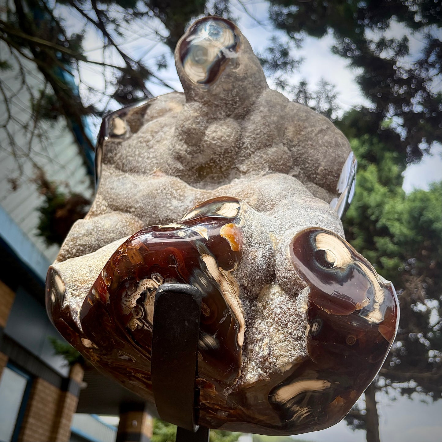 Large Agate Stalactite Sculptural Freeform on Custom Stand | 29.7KG
