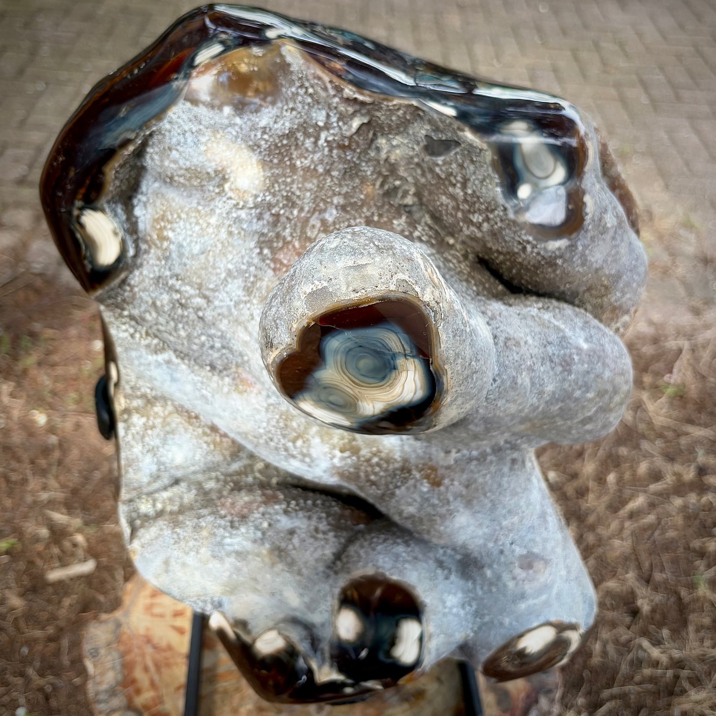 Large Agate Stalactite Sculptural Freeform on Custom Stand | 29.7KG