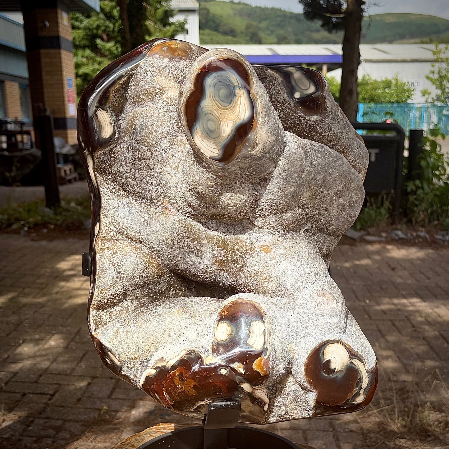 Large Agate Stalactite Sculptural Freeform on Custom Stand | 29.7KG