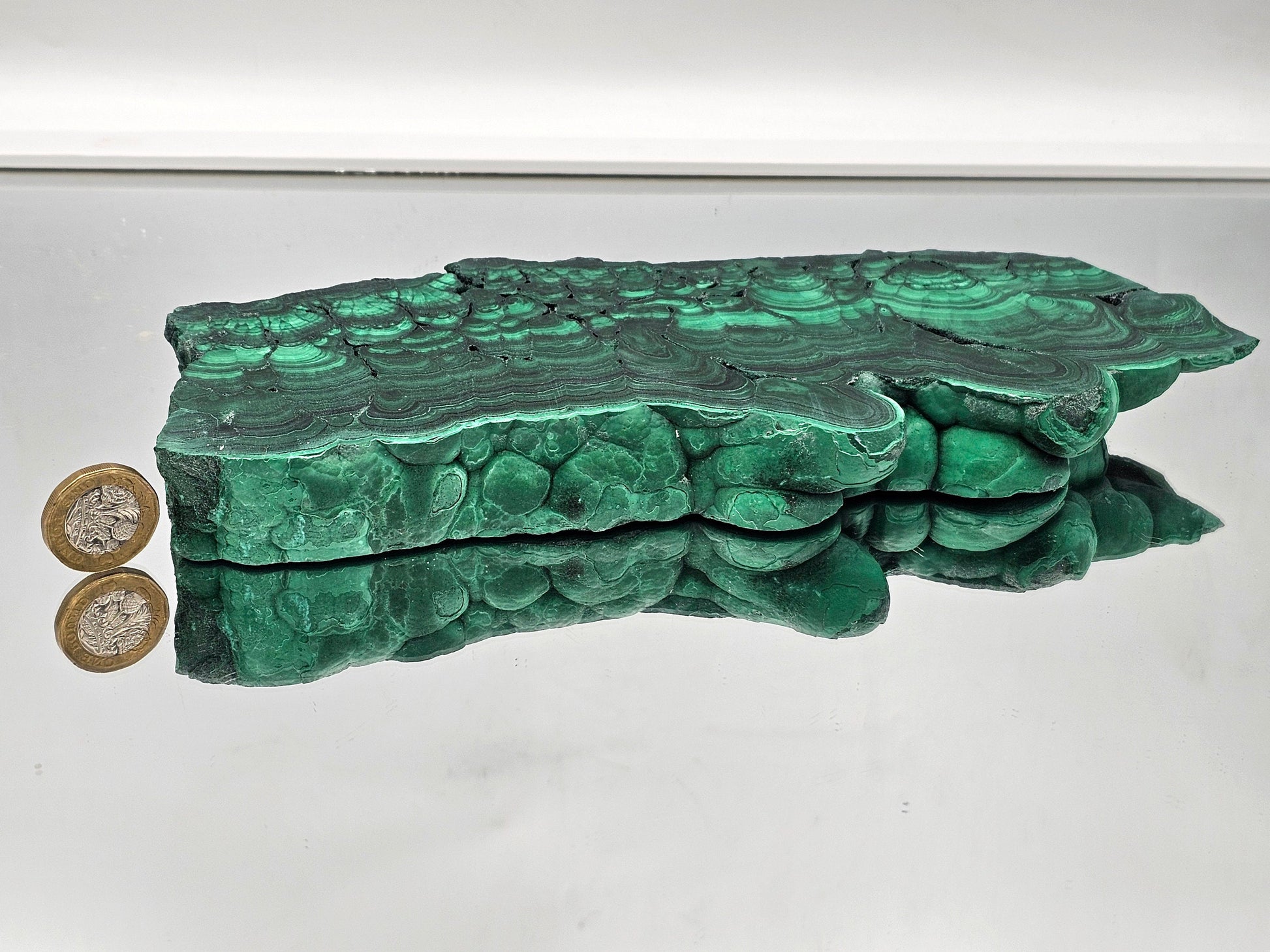 Large Malachite Crystal Slice Floral