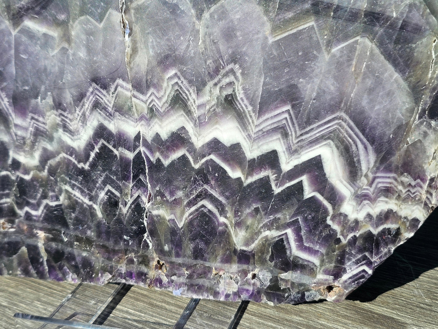 Large chevron amethyst slice
