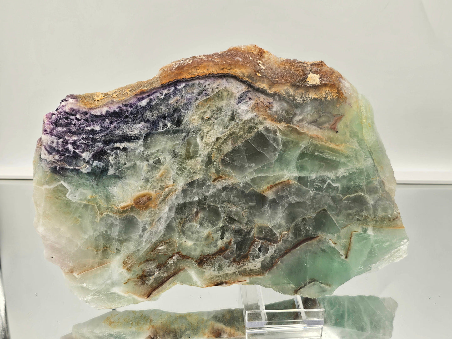 Large fluorite crystal slice namibia