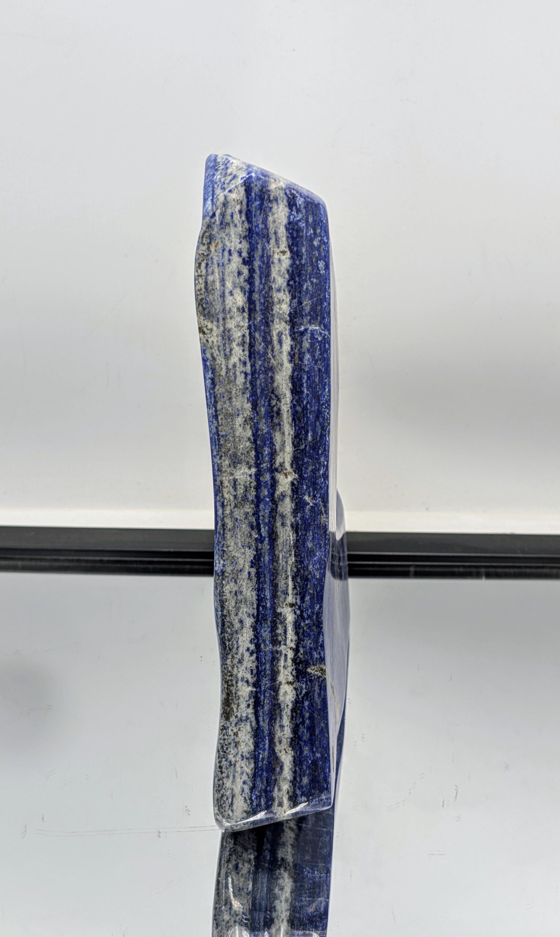 Natural Lapis Lazuli crystal accented with golden Pyrite.