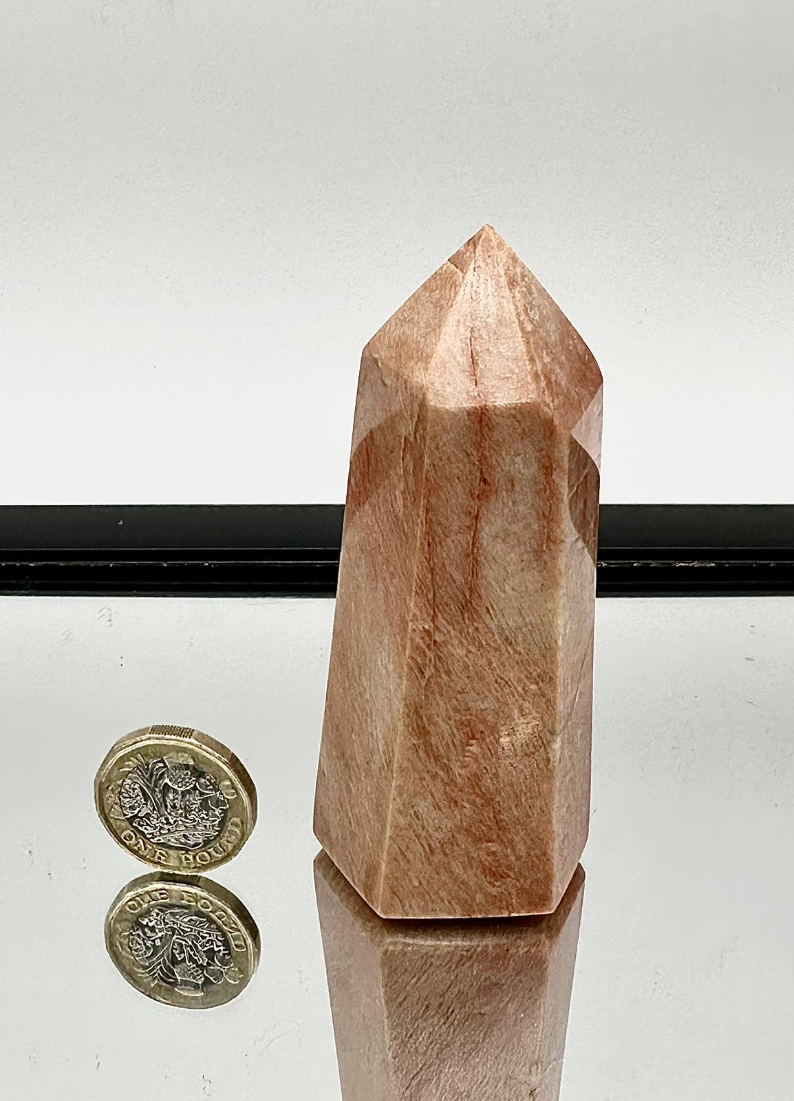 Peach Moonstone Crystal Tower Prism #9