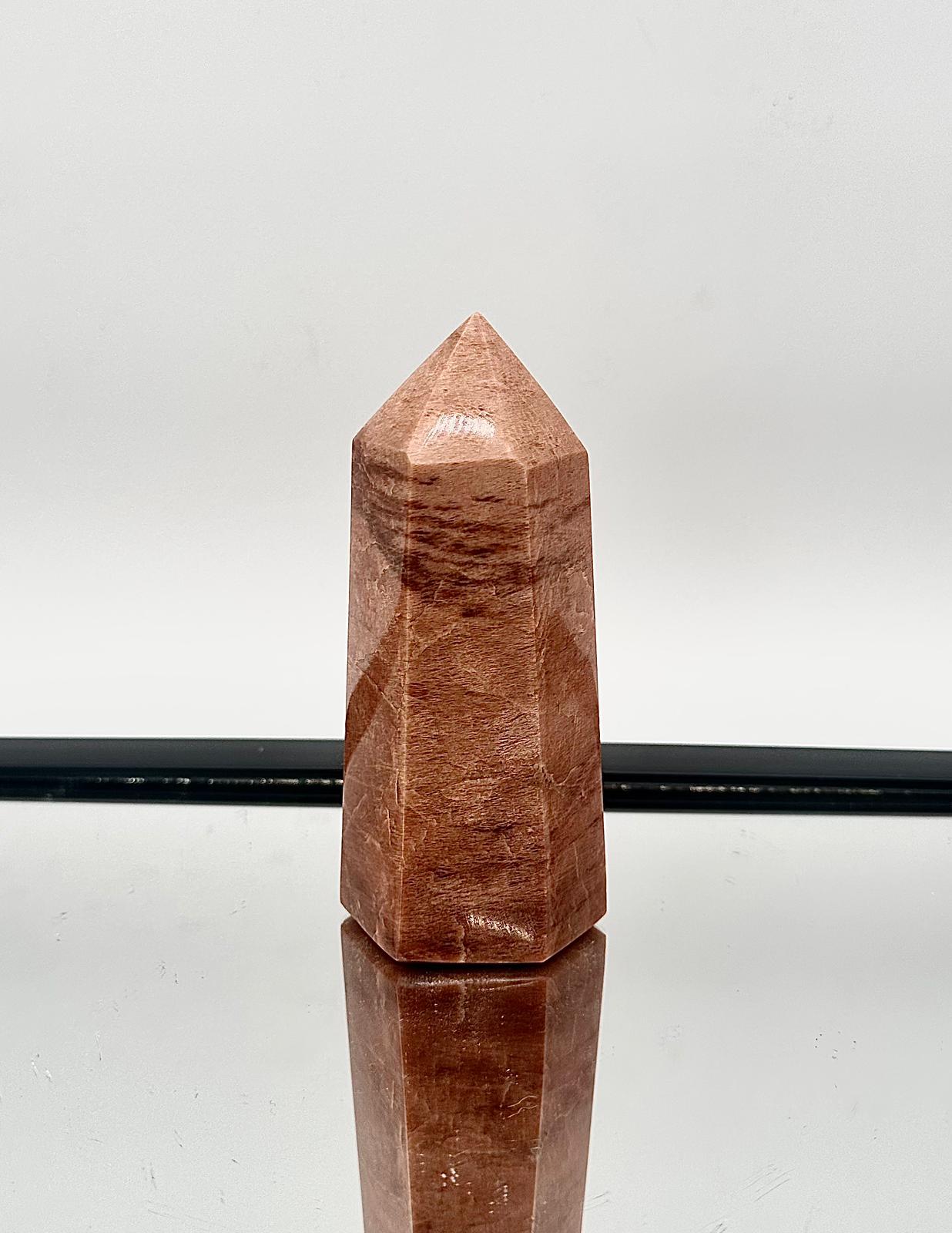 Peach Moonstone Crystal Prism Tower #10